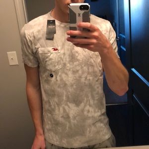 Hollister NEW W TAGS gray tie die men’s shirt